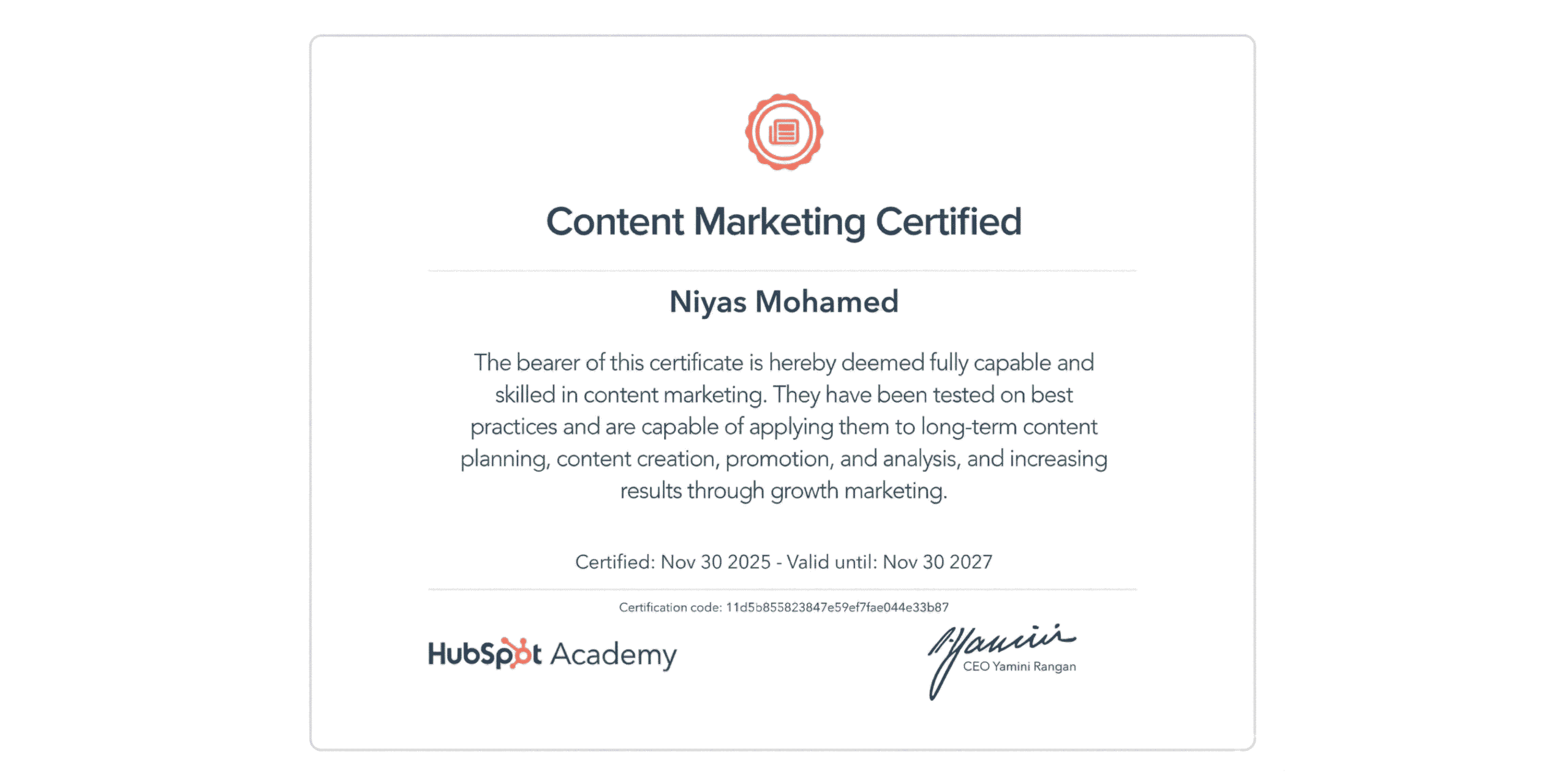 Content Marketing Certification